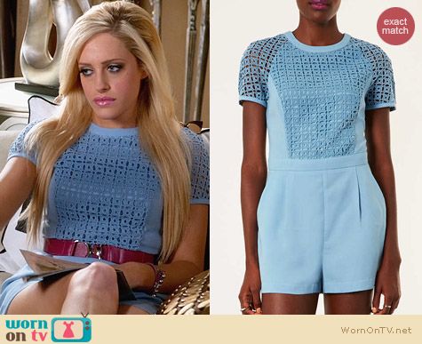 Topshop Cutwork Tshirt Playsuit worn by Carly Chaikin on Suburgatory