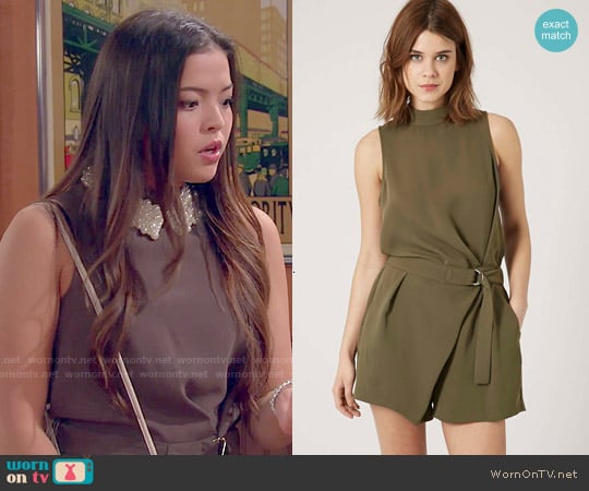 Topshop D-Ring Playsuit worn by Jasmine Kang (Piper Curda) on I Didnt Do It