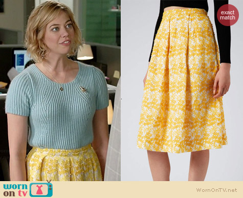 Topshop Daisy Embroidered Midi Skirt worn by Analeigh Tipton on Manhattan Love Story