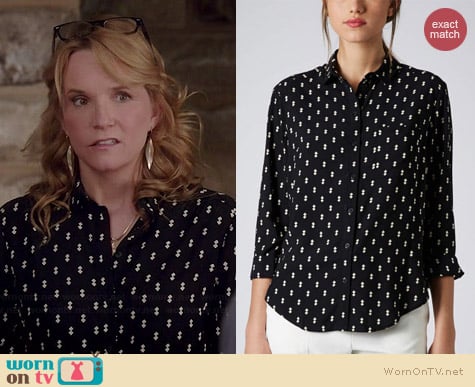 Topshop Diamond Print Shirt worn by Lea Thompson on Switched at Birth