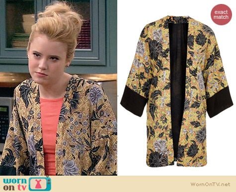 Topshop Dotty Floral Print Kimono worn by Taylor Sprietler on Melissa & Joey