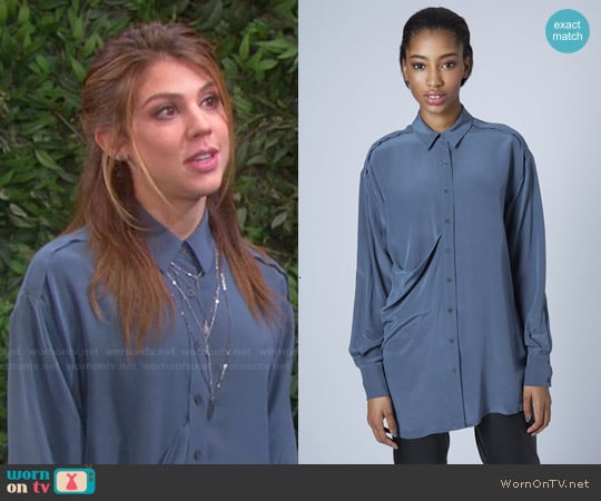 Topshop Drape Pocket Silk Shirt worn by Abigail Deveraux (Kate Mansi) on Days of our Lives