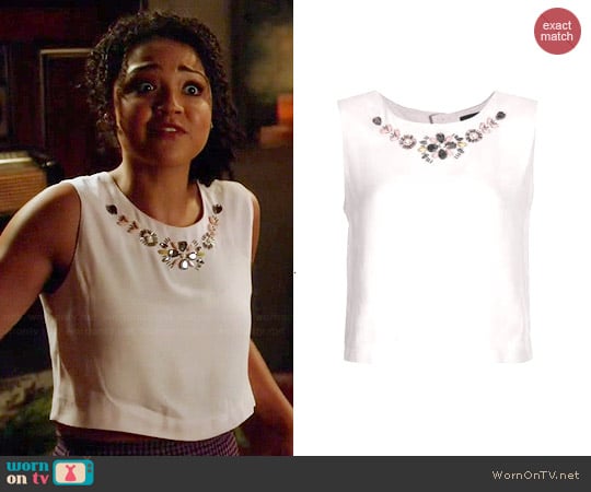 Topshop Embellished Shell Top worn by Beth (Aisha Dee) on Chasing Life