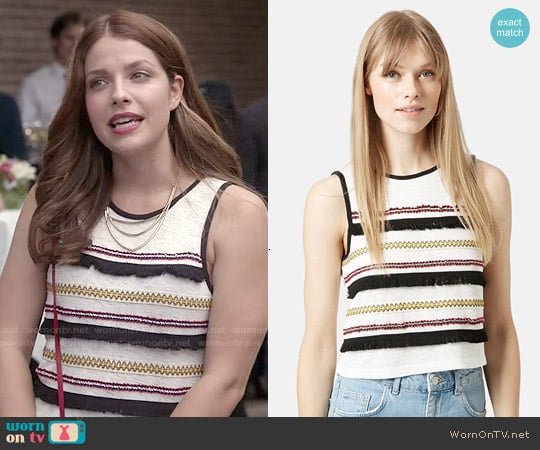 Topshop Festival Fringe Tank worn by Audrey Pitagorski (Paige Spara) on Kevin from Work