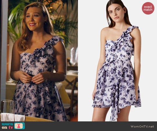 Topshop One-Shoulder Floral Chiffon Dress worn by Kaitlyn Black on Hart of Dixie