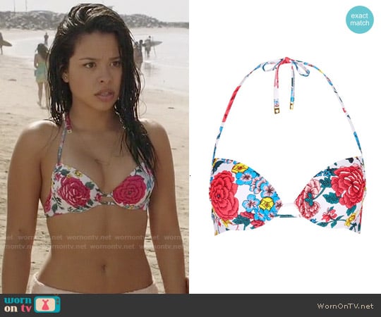 Topshop Floral Halter Bikini Top worn by Mariana Foster (Cierra Ramirez) on The Fosters