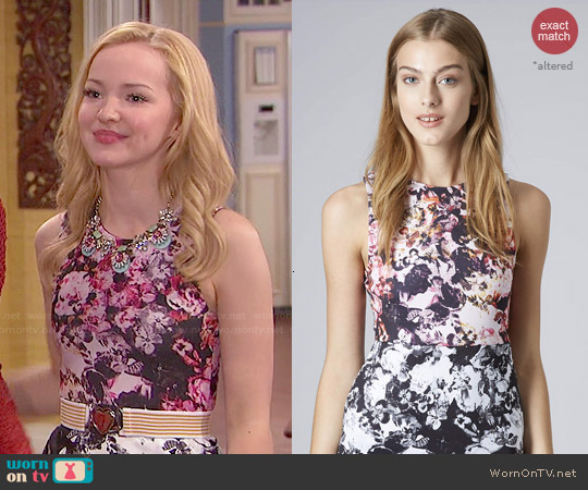 Topshop Floral Print Bodycon Dress worn by Liv Rooney (Dove Cameron) on Liv and Maddie