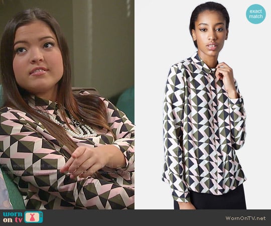 Topshop Geo Print Shirt worn by Jasmine Kang (Piper Curda) on I Didnt Do It