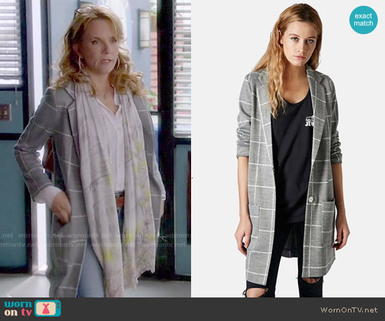 Topshop Grid Check Slim Coat worn by Kathryn Kennish (Lea Thompson) on Switched at Birth