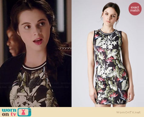 Topshop Island Life Tropical Print Body-Con dress worn by Vanessa Marano on Switched at Birth