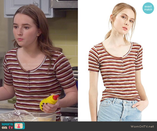 Topshop Knit Henley Tee worn by Eve Baxter (Kaitlyn Dever) on Last Man Standing