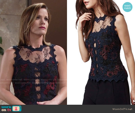 Topshop Lace Overlay Illusion Shell worn by Chelsea Lawson (Melissa Claire Egan) on The Young and the Restless