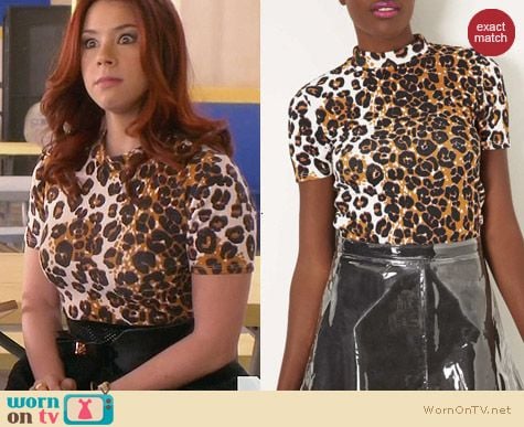 Topshop Leopard Print Crop Top worn by Jillian Rose Reed on Awkward