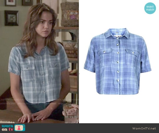 Topshop Moto Plaid Crop Shirt worn by Callie Jacob (Maia Mitchell) on The Fosters