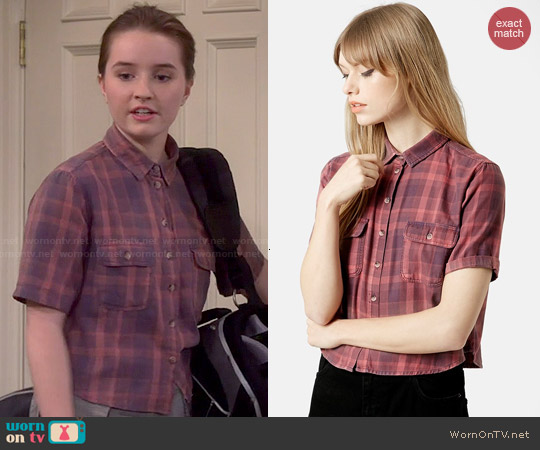 Topshop Moto Plaid Crop Shirt worn by Eve Baxter (Kaitlyn Dever) on Last Man Standing