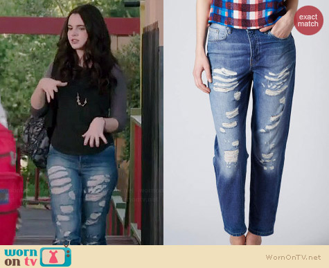 Topshop Moto Super Ripped Hayden Boyfriend Jeans worn by Vanessa Marano on Switched at Birth