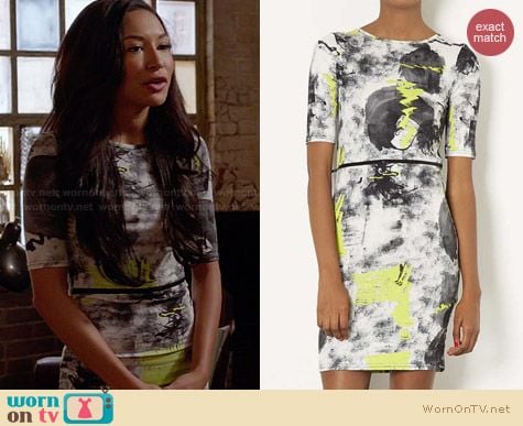 Topshop Neon Scribble Dress worn by Naya Rivera on Glee