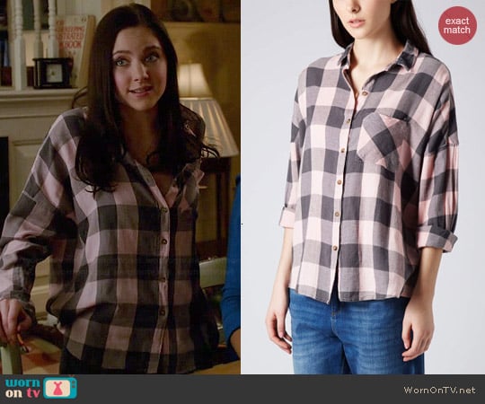 Topshop Oversized Checked Shirt worn by Brenna Carver (Haley Ramm) on Chasing Life