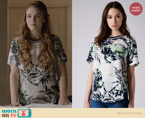 Topshop Palm Leaf Tee worn by Holland Roden on Teen Wolf