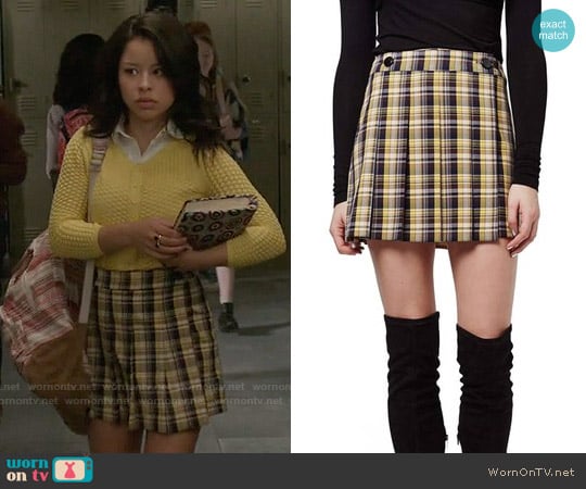 Topshop Plaid Kilt Miniskirt worn by Mariana Foster (Cierra Ramirez) on The Fosters