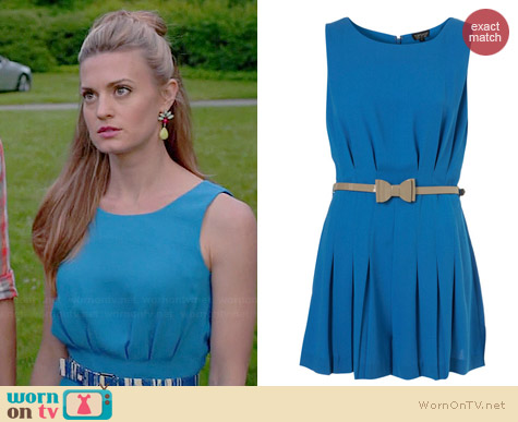 Topshop Pleated Bow Playsuit worn by Brooke D'Orsay on Royal Pains