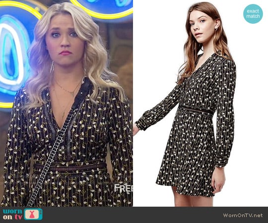 Topshop 'Puritan' Floral Stripe Print Minidress worn by Gabi Diamond (Emily Osment) on Young and Hungry