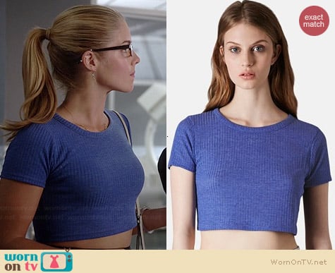 Topshop Ribbed Crop Tee worn by Emily Bett Rickards on The Flash