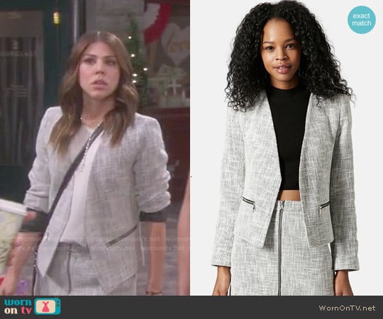 Topshop Rosie Boucle Jacket worn by Abigail Deveraux (Kate Mansi) on Days of our Lives