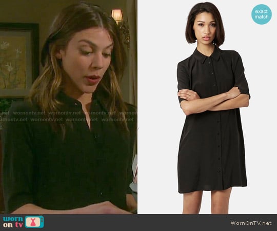 Topshop Sandwash Silk Shirtdress worn by Abigail Deveraux (Kate Mansi) on Days of our Lives