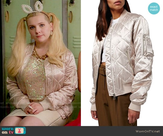 Topshop Shiny Quilted Bomber Jacket worn by Chanel #5 (Abigail Breslin) on Scream Queens