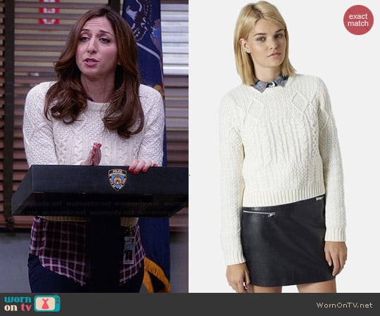 Topshop Shrunken Cable Top worn by Gina Linetti (Chelsea Peretti) on Brooklyn Nine-Nine