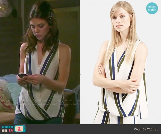 Topshop Striped Draped Blouse worn by Abigail Deveraux (Kate Mansi) on Days of our Lives