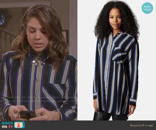 Topshop Oversize Stripe Shirt worn by Abigail Deveraux (Kate Mansi) on Days of our Lives