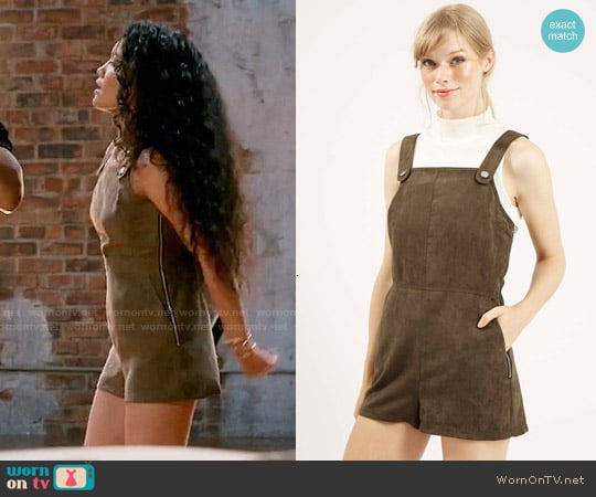 Topshop Suedette Military Romper worn by Laura Calleros (Jamila Velazquez) on Empire