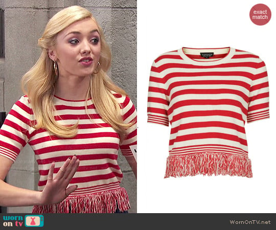 Topshop Stripe Tassel Top worn by Emma Ross (Peyton List) on Jessie