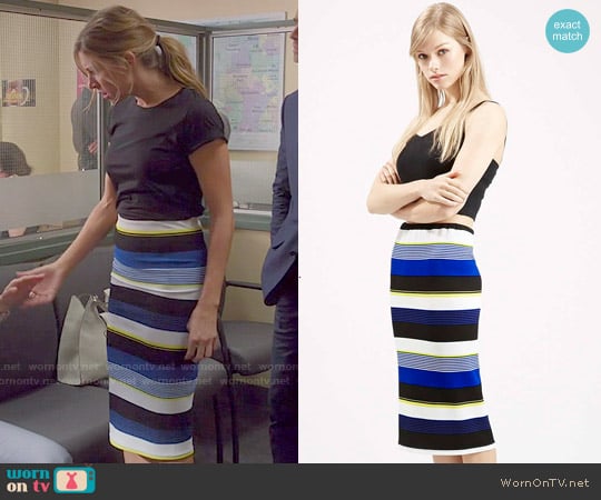 Topshop Textured Stripe Tube Skirt worn by Josslyn Carver (Jes Macallan) on Mistresses