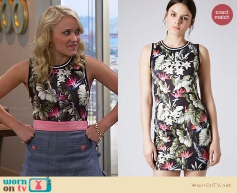 Topshop Island Life Tropical Print Bodycon dress worn by Emily Osment on Young & Hungry