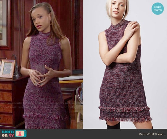 Topshop Tweedy Fringe Dress worn by Nicole Avant (Reign Edwards) on The Bold and the Beautiful