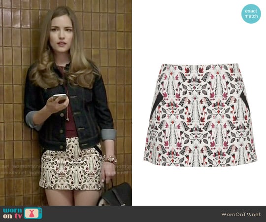 Topshop Woodstock Jacquard Pelmet Skirt worn by Emma Duval (Willa Fitzgerald) on Scream