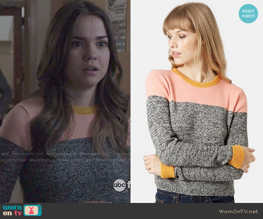 Topshop Colorblock Space Dye Sweater worn by Callie Jacob (Maia Mitchell) on The Fosters