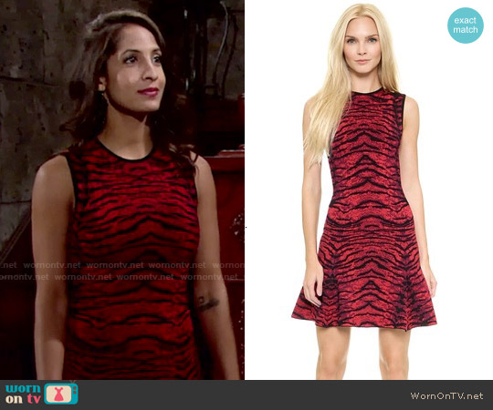 Torn by Ronny Kobo Malu Tijer Jacquard Dress worn by Lily Winters (Christel Khalil) on The Young and the Restless