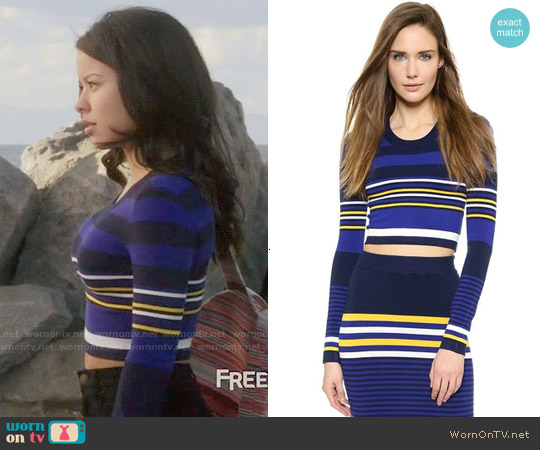 Torn by Ronny Kobo Emma Crop Top worn by Mariana Foster (Cierra Ramirez) on The Fosters