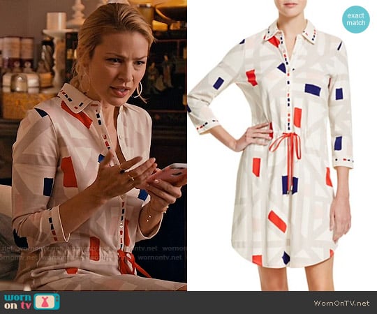 Tory Burch  Geo Print Drawstring Shirt Dress worn by Kate Davis (Tabrett Bethell) on Mistresses