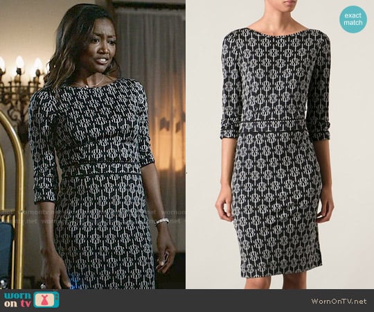 Tory Burch Geometric Print Crepe Dress worn by Daisy Grant (Patina Miller) on Madam Secretary