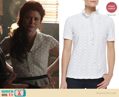 Tory Burch Lidia Lace Polo Shirt worn by Emilie de Ravin on OUAT