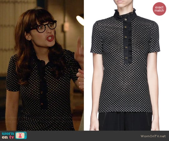 Tory Burch Lidia Top worn by Zooey Deschanel on New Girl