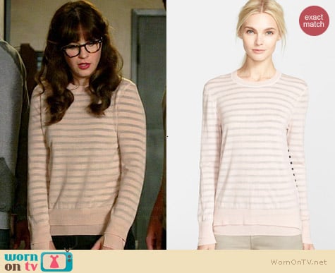 Tory Burch Naia Sweater worn by Zooey Deschanel on New Girl