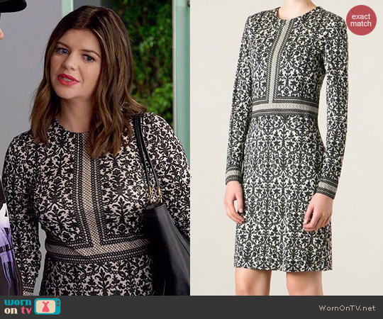 Tory Burch Deborah Ornament Print Dress worn by Casey Wilson on Marry Me