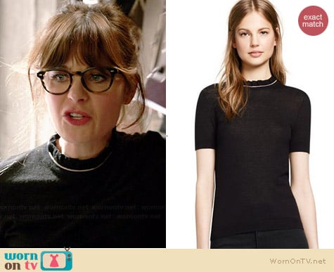 Tory Burch Rolanda Sweater worn by Zooey Deschanel on New Girl