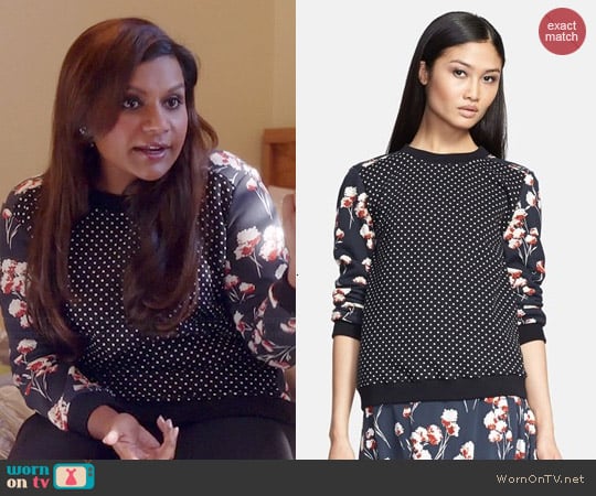 WornOnTV: Mindy's navy polka dot and floral sweater on The Mindy Project | Mindy  Kaling | Clothes and Wardrobe from TV